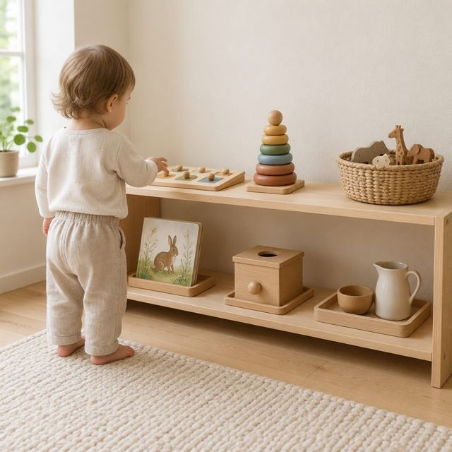 Low open shelf